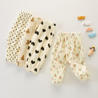 2022 Summer New Fashion Kids Trousers Boys Cotton Pants Floral Print Full Length Toddler Children Girls Polka Dots Hearm Pants