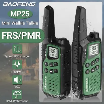2pcs Baofeng F22 Mini Walkie Talkie PMR446 FRS Long Range Portable Two-way  Radio LCD Display Type-C Charger for Hunting - Two Way Radio