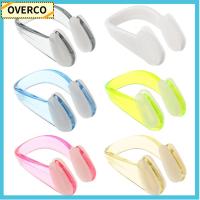 OVERCO 4pcs 6 สี ซิลิโคน กันน้ำ ที่อุดหูว่ายน้ำ คลิปจมูกว่ายน้ำ ที่อุดหูสูท อุปกรณ์สระว่ายน้ำ