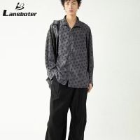 Lansboter เสื้อเชิ้ตลำลองสำหรับผู้ชาย,เสื้อดีไซน์ใหม่เสื้อแขนยาวแฟชั่นพิมพ์ลายไฮเอนด์