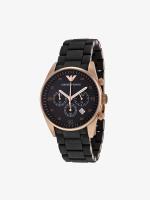 Emporio Armani นาฬิกาข้อมือผู้ชาย Sportivo Chronograph Black Dial Rose Gold  รุ่น AR5905