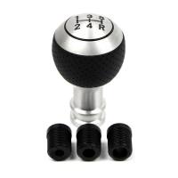 Car Interior Gear Shift Knob 5 Speed Universal Manual Leather Shifter Knob Lever Silver