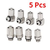 5Pcs Male Thread M3 M4 M5 M6 -Air Tube 3mm 4mm 6mm OD Mini Pneumatic Pipe Connector Screw Through Quick Fitting Fast Twist Joint Pipe Fittings Accesso