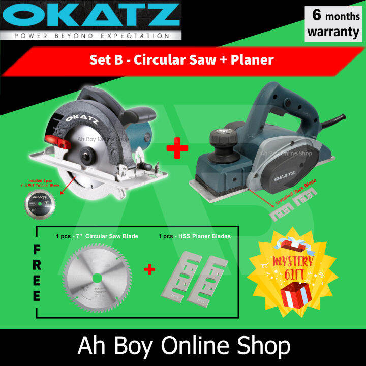 Combo OKATZ (2pcs) CS7V Circular Saw + PL182.60 Wood Planer + TN635.55