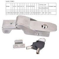 Stainless Steel Spring Toggle Hasp Clamp With Two Keys For Sliding Door Window Furniture Cabinet Locking Drawer