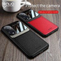 Lenuo ฝาครอบเคสหนัง TPU นิ่มแบบซ้อนกันสำหรับเลนส์ OPPO A1รวมทุกอย่าง