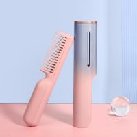 □► Wireless Hair Straightener Brush for Beard Straight Comb for Women and Men 18W Mini Magic Portable Cordless USB Charging Stylers