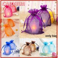 CAIOHUA 50pcs 9x12cm สีสัน งานแต่งงาน งานสังสรรค์ ถุงของขวัญ กระเป๋าเครื่องประดับ เชียร์ Organza บรรจุภัณฑ์