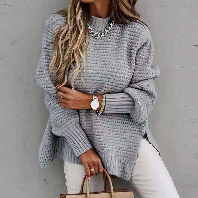 Loose Autumn Sweater Women свитер женский  New Elegant Knitted Sweaters Oversized Warm Female Pullovers Fashion Solid Tops