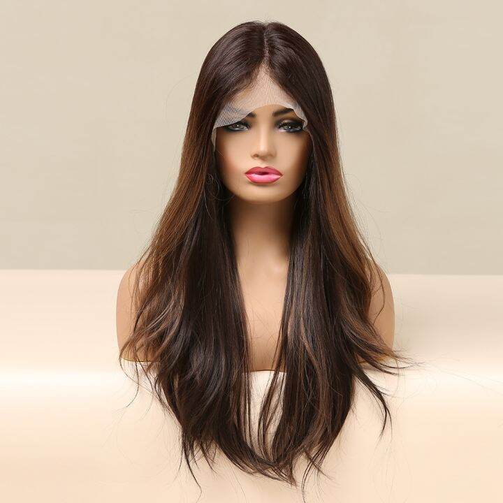 easihair-long-brown-lace-front-synthetic-natural-hair-wigs-blonde-highlight-lace-frontal-wig-for-women-cosplay-wigs-high-density