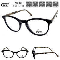 ?กรอบแว่นตา GEZE รุ่น WD1123-C2 เต็มกรอบสีดำ-ขาลาย Vintage น้ำหนักเบา ใส่สบาย?ใส่ได้ทั้งหญิง-ชาย (บริการตัดเลนส์สายตาราคาถูก)