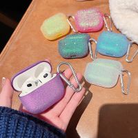 [SOSO 3C accessories] Dreamy Glitter Bling หูฟังเคสสำหรับ AirPods 2 Pro 3ใหม่2021 Rainbow Soft Cover ป้องกันสำหรับ AirPod Funda