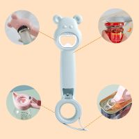 ◙✁ 4 In 1 Bottle Opener Multifunction Jar Can Beer Opener Bear Head Stainless Steel Kitchen Tools Gadget Cute Kitchen Accesories