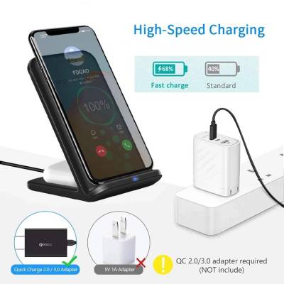20W Wireless Charger Stand 2 In 1 Quick Charge Dock Station สำหรับ 14 13 12 11 Pro XS XR 8 Pro Samsung S23 S22 Buds