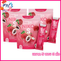 Niko S Fiber นิโกะ เอส ไฟเบอร์ นิโกะเอส ไฟเบอร์ ลิ้นจี่ [ขนาด 5 ซอง] [3 ห่อ]