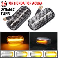 ไฟเลี้ยว Led 2ชิ้นแบบไดนามิกไฟสัญญาณไฟสำหรับฮอนด้า S2000สตรีม HR-V เมือง Civic พอดีกับแจ๊สแอคคอร์ด Repeater