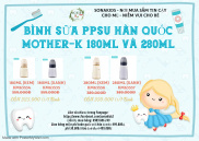 HCMBÌNH SỮA PPSU HÀN QUỐC MOTHER-K 180ML KEM - KM63534 180ML XANH -