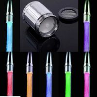 Led Faucet Colorful Luminous Head Light LED Luminous Water Faucet External Water Faucet Temperature Sensor Nozzle Head 7 Color