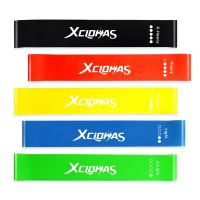 ◈ XCLOH 5 Level Resistance Loop Bands 10-50LBS Natural Latex Rubber Elastic Loops for Yoga Pilates Gym Home Workouts