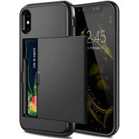 IPhone XS Case,iPhone XR Case,iPhone XS MAX กระเป๋าสตางค์กรณีผู้ถือบัตรไฮบริดหนักคุ้มครองกันกระแทกป้องกันรอยขีดข่วนนุ่มยางกันชนกรณีปกสำหรับ iPhone X