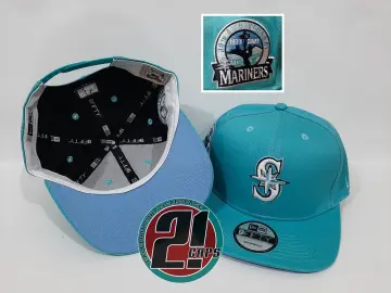 Vintage Black & Teal Seattle Mariners Baseball Snap-Back Old