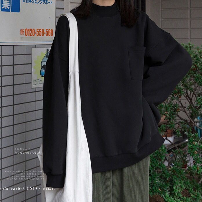 ผู้หญิงญี่ปุ่นสีทึบครึ่งคอเต่าเสื้อกันหนาวแฟชั่นนักเรียนทุกการแข่งขันหนารอบคอ-pullover-สดทุกการแข่งขันด้านบน