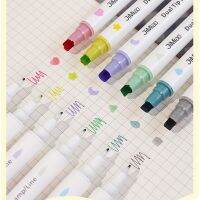 Lele Pencil】เครื่องหมายแสตมป์ Set Pulpen สองด้าน,แถวสีไลท์เตอร์ไฮไลท์1ชิ้นสำหรับการวาดภาพระบายสี FC7277โรงเรียนสำนักงาน