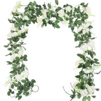 2.2M Rose Artificial Flowers Hanging Garland Silk Rose Leaves Vine Rattan For Home Wedding Arch Christmas Party Decor Plants Ivy
