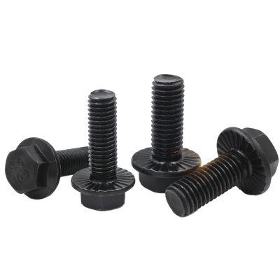 【CW】 M12 Carbon Hexagon Flange Bolts With Anti-slip Screw  Outer Serrated Cap