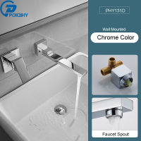 POIQIHY Wall Mounted Basin Faucet Brass Foldable and portable Bathroom Taps Single Handle Dual Holes Mixer Tap Faucet Cold Hot