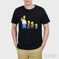 เสื้อยืดตัวล่าสุดDOSH :MENS T-SHIRTSเสื้อยืด คอกลม แขนสั้น ลิขสิทธิ์พิมพ์ลาย THE SIMPSONS รุ่นDSIMT5024-BLS-5XL  05G3