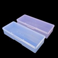 Nail Art Rectangle Plastic Transparent Storage Box Nail Rhinestone Files Container Case 190x70x39mm