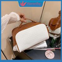 Nororty 2ชิ้น Tas Kosmetik อเนกประสงค์กันน้ำหนัง PU อุปกรณ์จัดระเบียบเครื่องสำอางเวลาเดินทางกระเป๋าเก็บของความจุขนาดใหญ่ผู้หญิงหญิงสาว