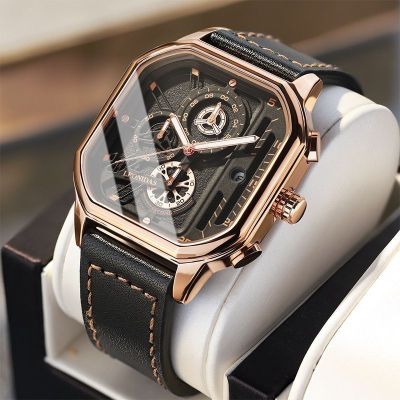 【July hot】 2023 new watch mens authentic automatic quartz strong luminous square large dial