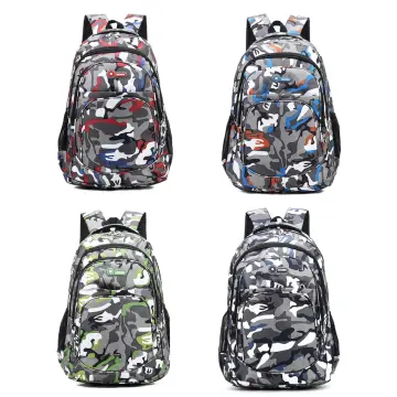 Bape Backpack, Blue and Green Camo Backpack, Waterproof Schoolbag for Kids