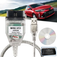 สาย Mini VCI เข้ากันได้กับ J2534 V17โตโยต้าสาย Mini VCI เข้ากันได้กับรถยนต์ยี่ห้อโตโยต้ารุ่น Lexus Scion Techstream นำมาใช้ใหม่ได้ FT232RL สายอุปกรณ์อ่านวิเคราะห์ข้อมูลรถยนต์ OBD2 OBD สำหรับรถยนต์