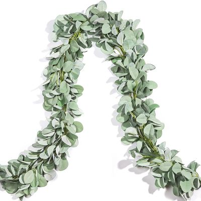 Eucalyptus Garland, Lambs Ear Garland Faux Leaves Vine for Wedding Centerpiece Table Party Home Farmhouse Decor