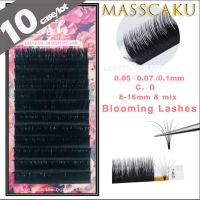 10 CasesLot Easy Fanning Blooming Automatic Flowering Eyelash Faux Mink Make Fan Russian Volume Silk Lashes Make Up Cilia