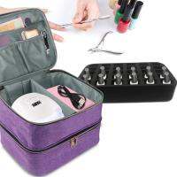 【cw】 Carrying Case Bag Holds 30 Bottles Nail Organizer for Gel