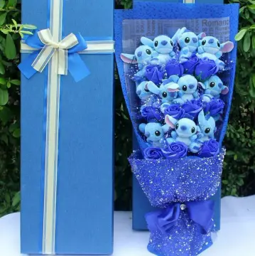 Cute Cartoon Stitch Plush Toys stitch Bouquet Artificial Flower Graduation  Gift