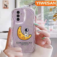 YIWESAN เคสปลอกสำหรับ Samsung Galaxy A04s A14 5G A13 A13น่ารักลายการ์ตูนน่ารักมนุษย์อวกาศคลื่นขอบนุ่มใสเนื้อครีมเคสมือถือเคสกันกระแทกซิลิโคนป้องกันเลนส์กล้องเคสใส