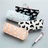 ❧☬❃ Stationery Cute Cat Stereo Pencil Bag Simple and Durable Large Capacity Pencil Case Acceptance of School Stationery