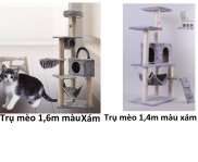 Hanpet - Trụ mèo leo trèo - nhà cây cho mèo Màu xám trụ cho mèo chơi đa