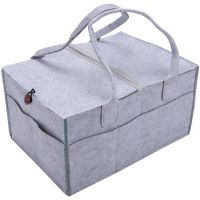 Foldable Felt Baby Diaper Caddy Organiser Removable Lid Storage Bag Kid Toys Portable Bag Box for Car Travel Changing Table Organizer