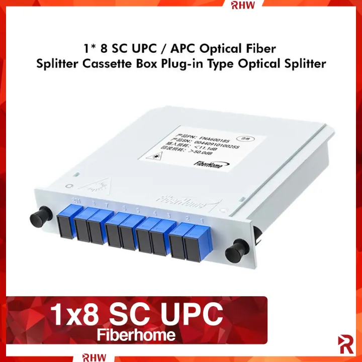 Optical Fiber Splitter Cassette Box 1* 8 SC UPC / APC Plug-in Type ...