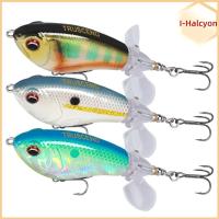 I-HALCYON 3pcs ป๊อปเปอร์ ใบพัด warbler Lure หางหมุนได้ ลอยลอยได้ เหยื่อล่อพื้นผิว 2023 หลายขนาด Hardbait อุปกรณ์ตกปลาสำหรับตกปลา