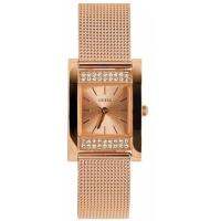 นาฬิกาข้อมือผู้หญิง GUESS Reloj Rose Gold Tone Stainless Steel Mesh Bracelet Ladies Watch W0127L3