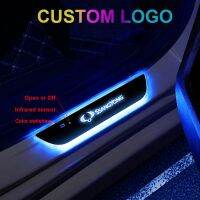 Customized Car door Sill light logo Projector lamp Power Moving LED Pedal For Ssangyong Actyon Sport Korando Rexton Kyron 06 Wall Stickers Decals