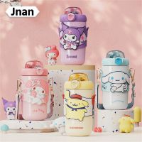 ?Jnan?Sanrio ถ้วยสแตนเลสเก็บความร้อน316ขนาด460มล. ถ้วย KT Mylody กระบอกน้ำพร้อมกับสายปรับได้เคส PV เกรดอาหารน่ารักคุโรมิของขวัญถ้วยหลอดซิลิโคนสำหรับเด็กนักเรียน