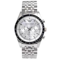 นาฬิกาข้อมือผู้ชาย ARMANI Sportivo Chronograph Silver Tone Dial Stainless Steel Men Watch AR6073